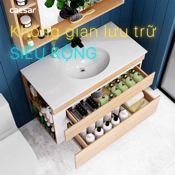 Bộ Tủ Chậu Lavabo Caesar LF5028 + EH15028DDLW7V 