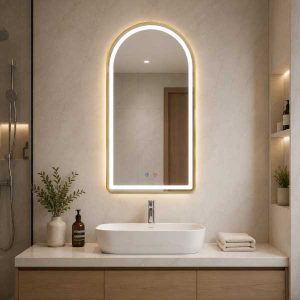 Gương LED khung Aluminum viền vàng cao cấp CLASSIC CLG 343