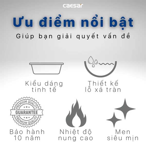 Chậu Rửa Lavabo Dương Bàn CAESAR L5022