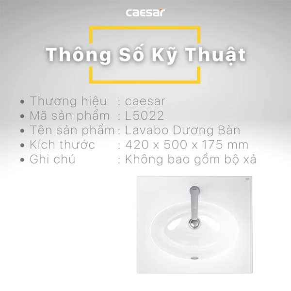Chậu Rửa Lavabo Dương Bàn CAESAR L5022