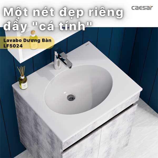 Chậu Rửa Lavabo Treo Tường - Đặt Bàn CAESAR LF5024 