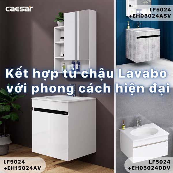Chậu Rửa Lavabo Treo Tường - Đặt Bàn CAESAR LF5024 