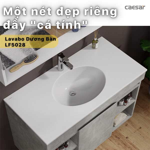 Chậu Rửa Lavabo Treo Tường ,Đặt Bàn CAESAR LF5028