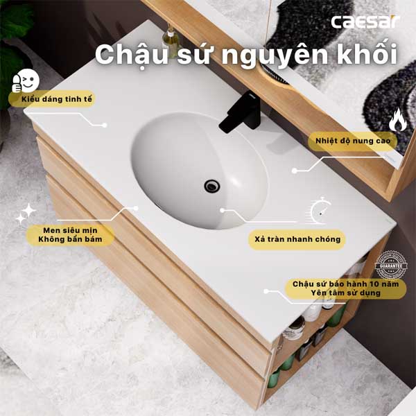 Bộ Tủ Chậu Lavabo Caesar LF5028 + EH15028DDRW7V