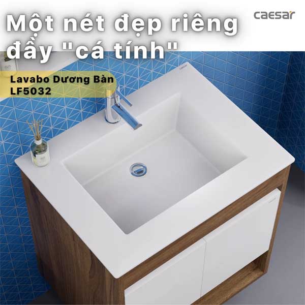 Chậu Rửa Lavabo Treo Tường , Đặt Bàn CAESAR LF5032