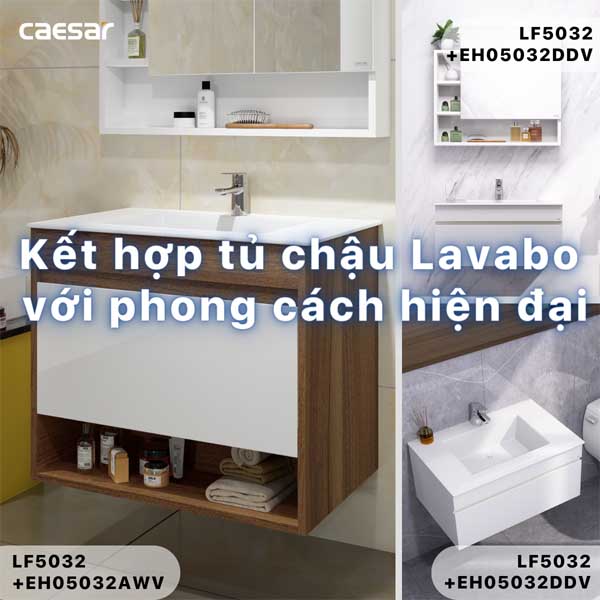 Chậu Rửa Lavabo Treo Tường , Đặt Bàn CAESAR LF5032
