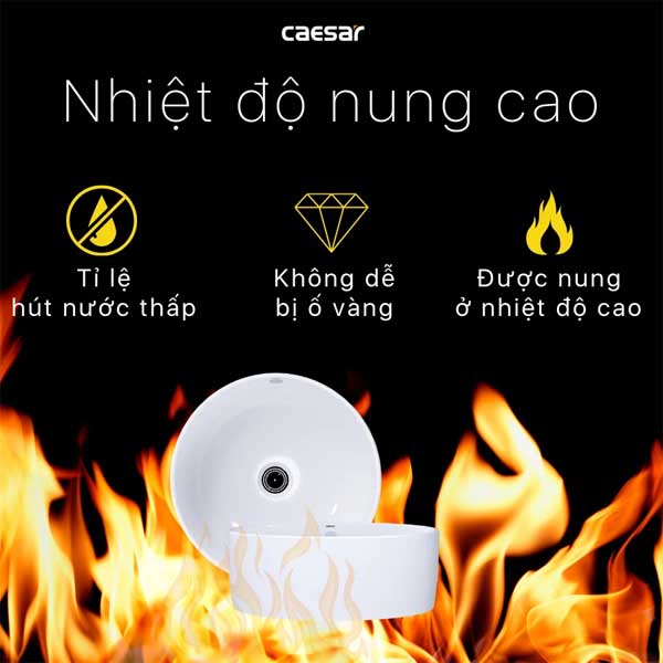 Chậu Rửa Mặt Lavabo đặt bàn tròn Caesar L5225
