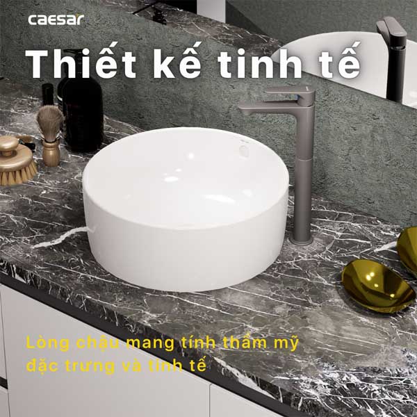 Chậu Rửa Mặt Lavabo đặt bàn tròn Caesar L5225