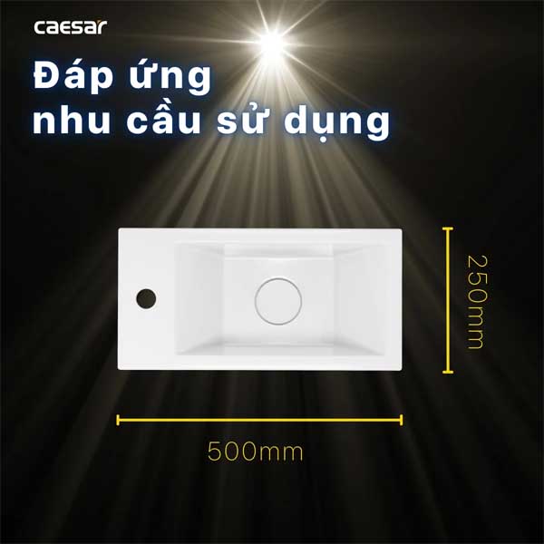 Chậu Lavabo Vòi Trái Treo Tường CAESAR LF5239L Đặt Bàn 