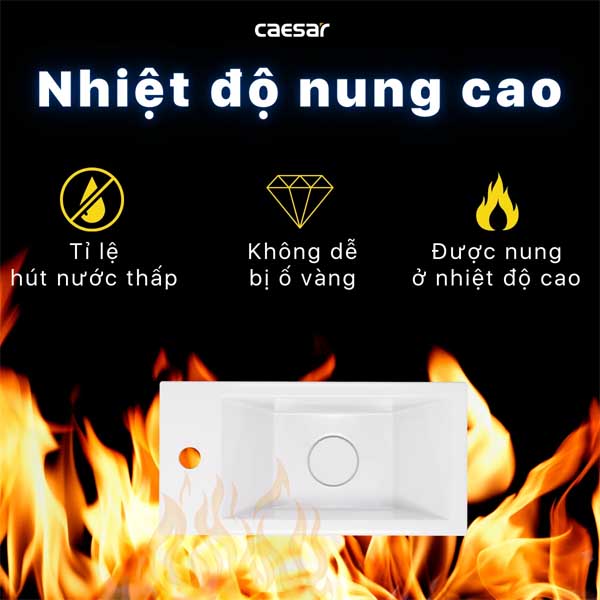 Chậu Lavabo Vòi Trái Treo Tường CAESAR LF5239L Đặt Bàn 