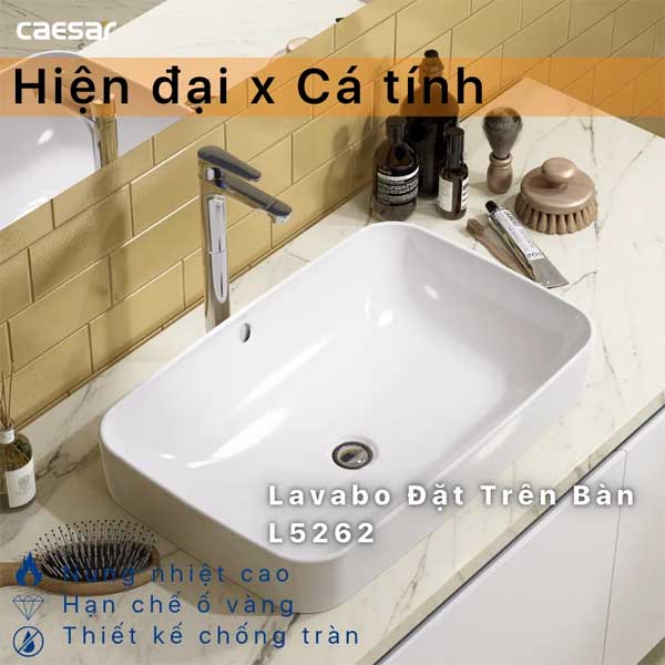 Chậu Rửa Lavabo Đặt Bàn Caesar L5262 