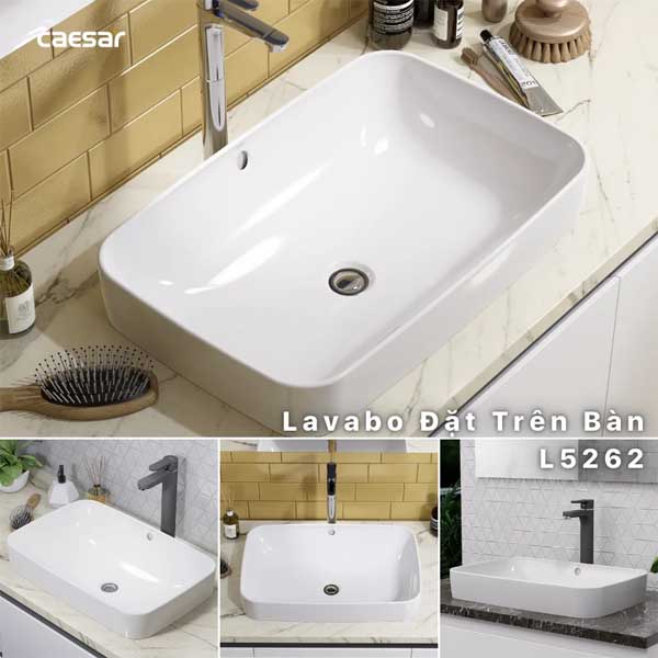 Chậu Rửa Lavabo Đặt Bàn Caesar L5262 
