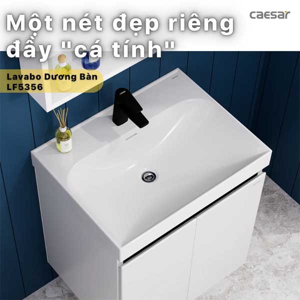 Chậu Rửa Mặt Lavabo Dương Vành CAESAR LF5356