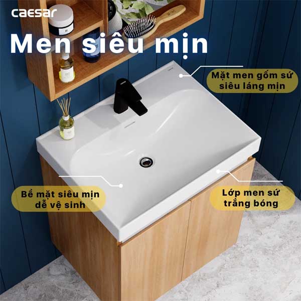 Chậu Rửa Mặt Lavabo Dương Vành CAESAR LF5356