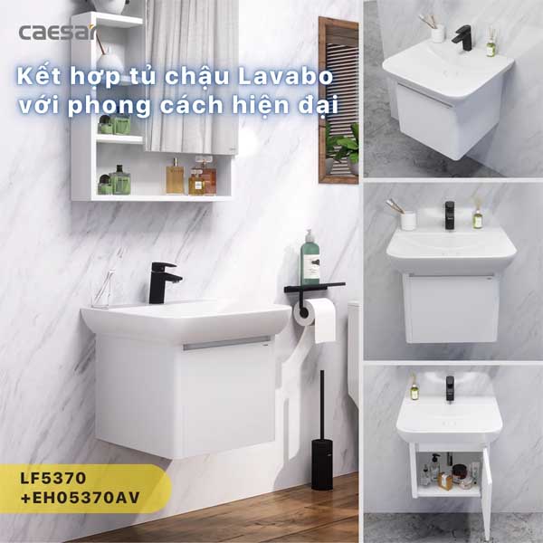 Chậu Rửa Lavabo Treo Tường - Đặt Bàn Caesar LF5370