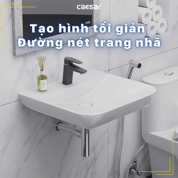 Chậu Rửa Lavabo Treo Tường - Đặt Bàn Caesar LF5370