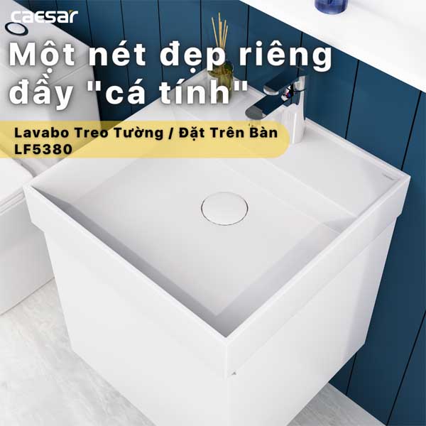Chậu Rửa Lavabo Treo Tường - Đặt Bàn CAESAR LF5380
