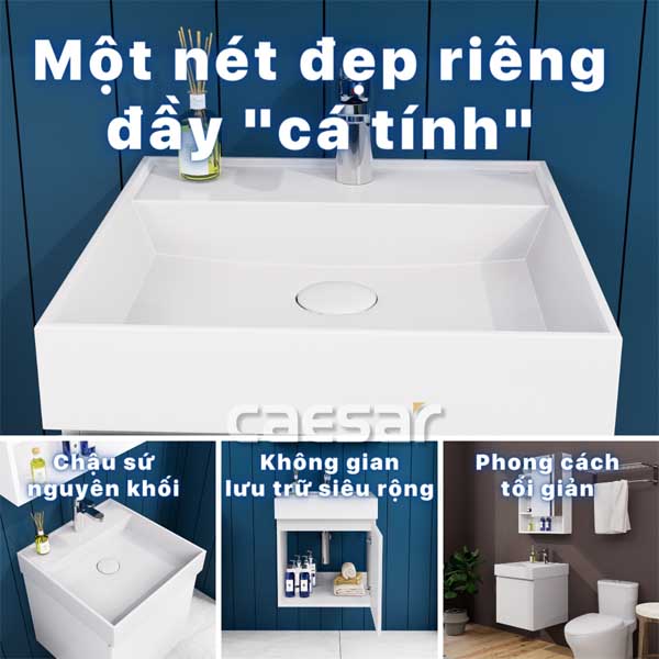 Chậu Rửa Lavabo Treo Tường - Đặt Bàn CAESAR LF5380