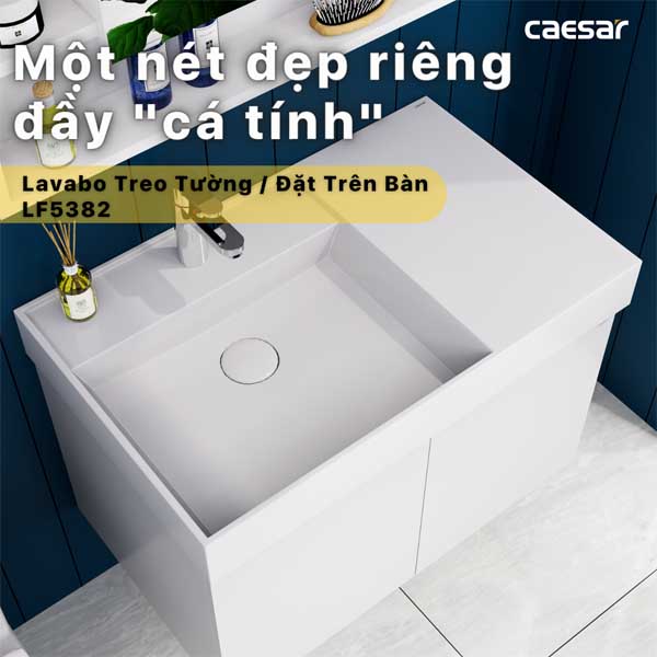 Chậu Rửa Lavabo Treo Tường - Đặt Bàn CAESAR LF5382