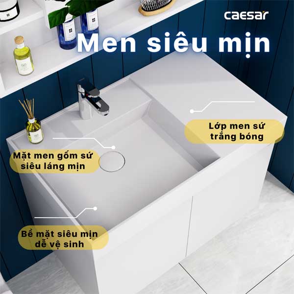 Chậu Rửa Lavabo Treo Tường - Đặt Bàn CAESAR LF5382