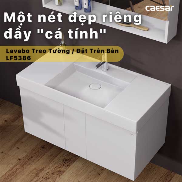 Chậu Rửa Lavabo Treo Tường - Đặt Bàn CAESAR  LF5386