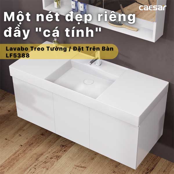 Chậu Rửa Lavabo Treo Tường - Đặt Bàn CAESAR LF5388