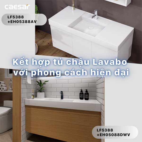 Chậu Rửa Lavabo Treo Tường - Đặt Bàn CAESAR LF5388