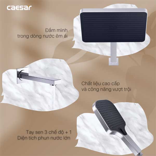 Sen Tắm Âm Tường Nóng Lạnh 3 Chế Độ CAESAR BS659