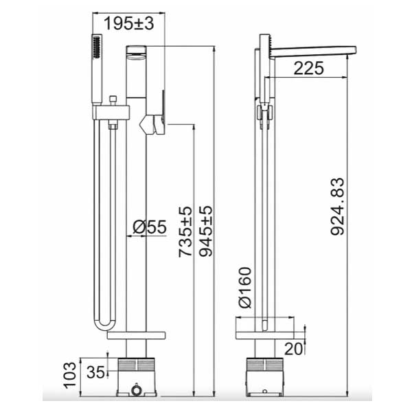 Sen tắm bồn cao cấp CLASSIC THT 81026 3 Sen tắm bồn cao cấp CLASSIC THT 81026