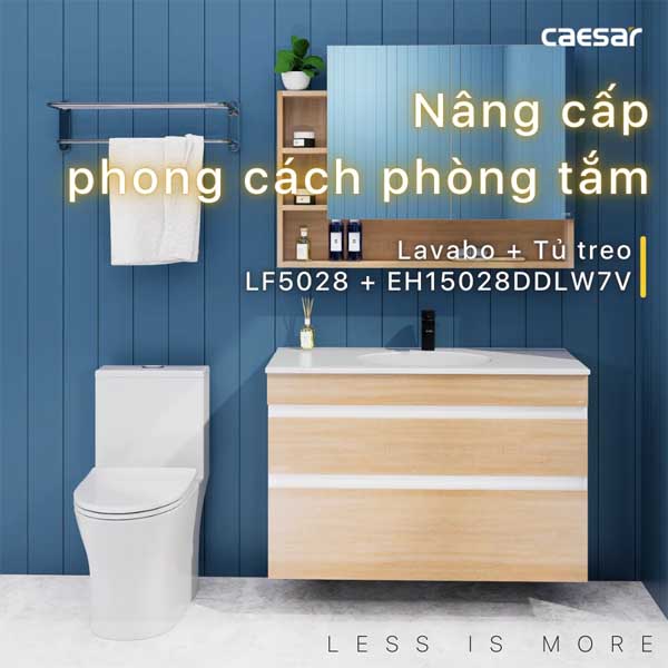 Bộ Tủ Chậu Lavabo Caesar LF5028 + EH15028DDLW7V