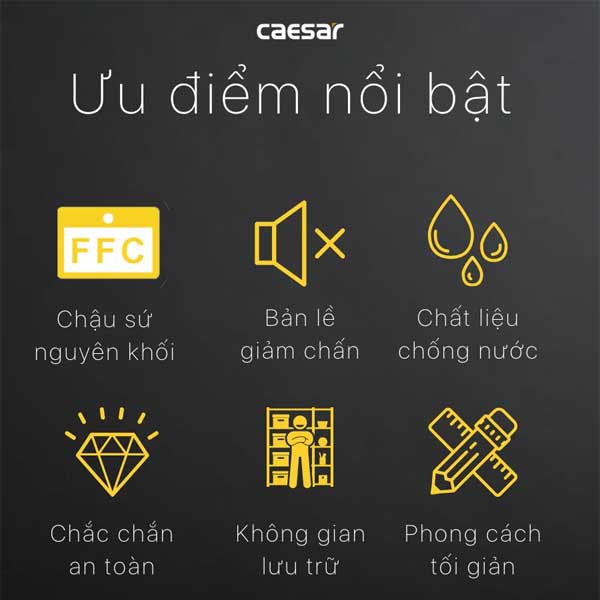 Bộ Tủ Chậu Lavabo Treo Tường Caesar LF5358 + EH15358CLV 