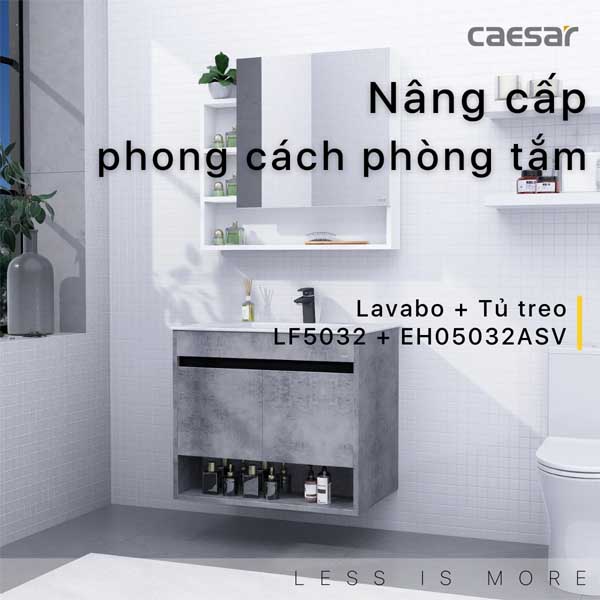 Bộ Tủ Chậu Lavabo Treo Tường Caesar LF5032 + EH05032ASV