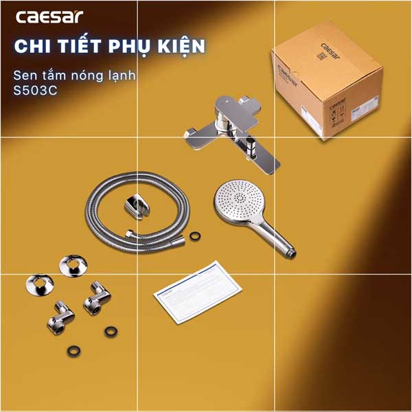 Bộ Vòi Sen Caesar Nóng Lạnh 3 Chế Độ S503C 10 Bộ Vòi Sen Caesar Nóng Lạnh 3 Chế Độ S503C