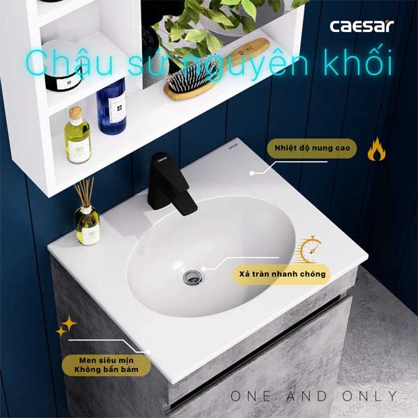 Bộ Tủ Chậu Lavabo Treo Tường Caesar L5022 + EH05022ASV 