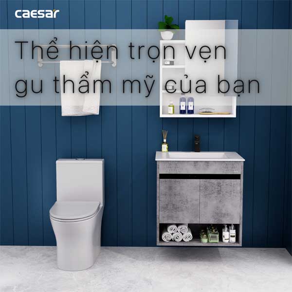 Bộ Tủ Chậu Lavabo Treo Tường Caesar LF5030 + EH05030ASV 