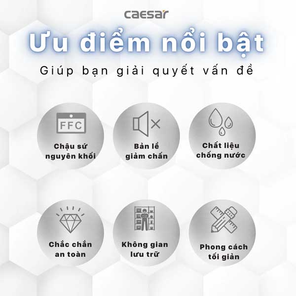 Bộ Tủ Chậu Lavabo Treo Tường Caesar LF5017 + EH15017AW7V 