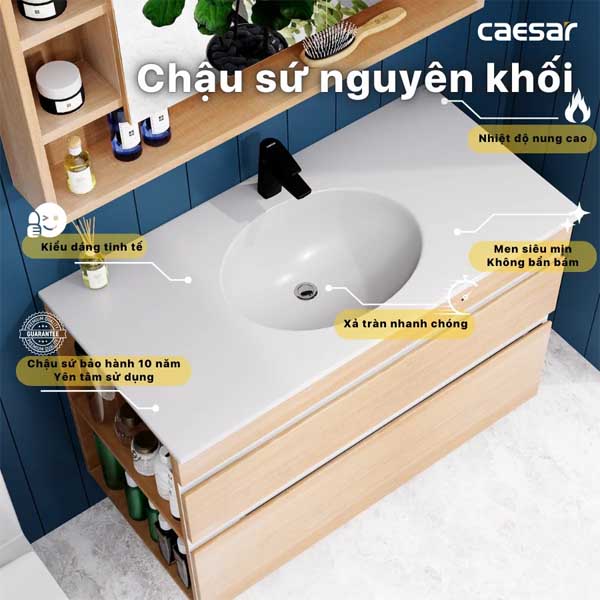 Bộ Tủ Chậu Lavabo Caesar LF5028 + EH15028DDLW7V