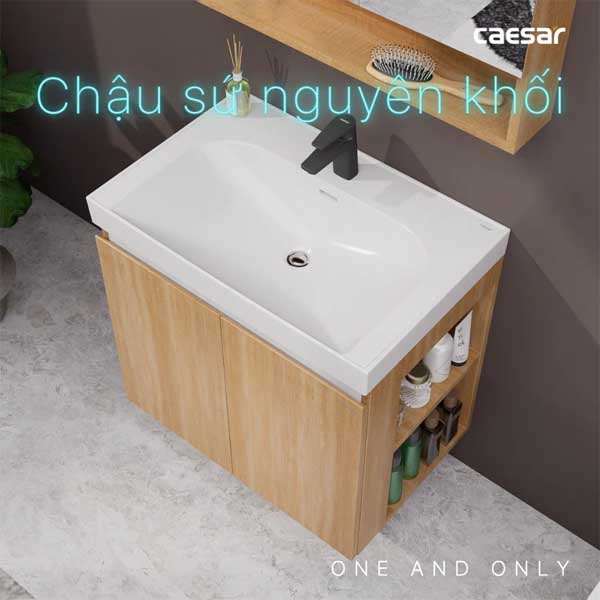 Bộ Tủ Chậu Lavabo Treo Tường Caesar LF5357 + EH15357CRW7V 