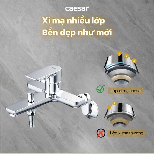 Vòi Sen Caesar Nóng Lạnh 3 Chế Độ S503C