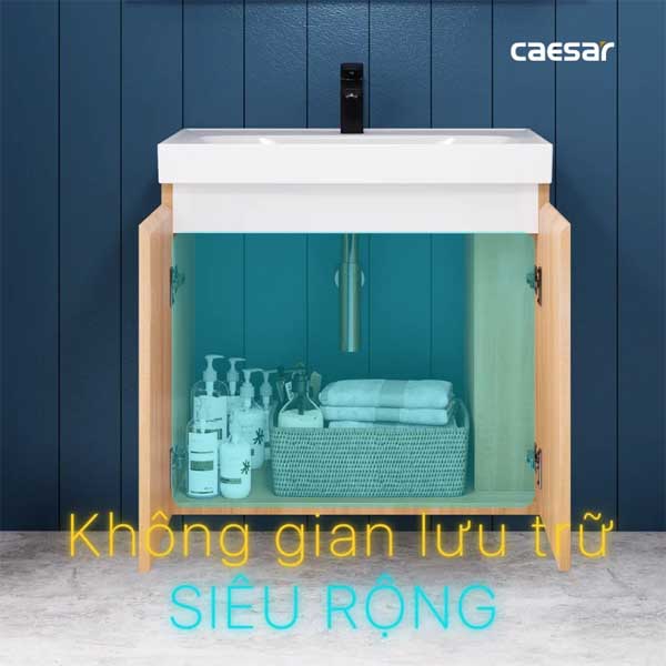 Bộ Tủ Chậu Lavabo Treo Tường Caesar LF5357 + EH15357CRW7V 