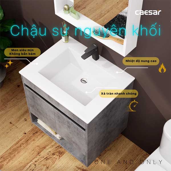 Bộ Tủ Chậu Lavabo Treo Tường Caesar LF5030 + EH05030ASV 