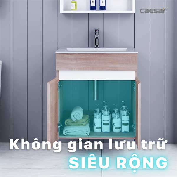 Bộ Tủ Chậu Lavabo Treo Tường Caesar LF5017 + EH15017AW7V 