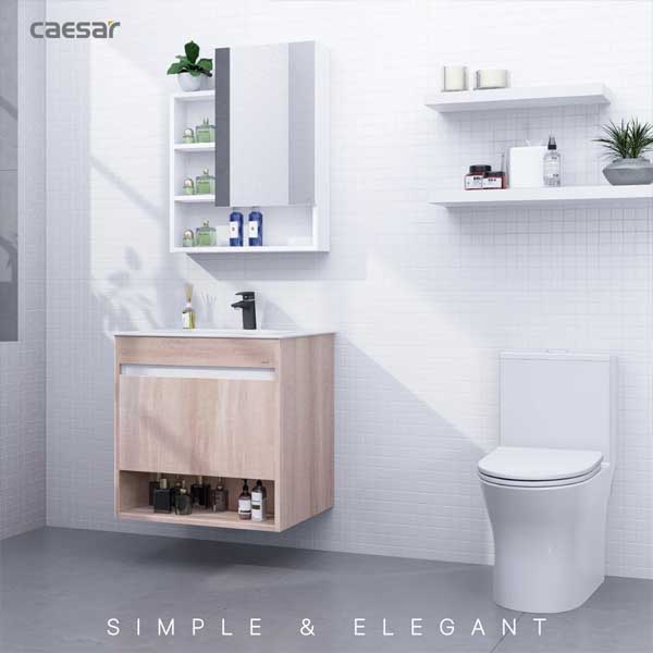 Bộ Tủ Chậu Lavabo Treo Tường Caesar LF5030 + EH15030AW7V