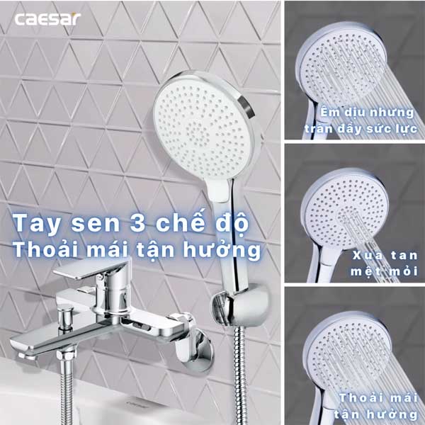 Bộ Vòi Sen Caesar Nóng Lạnh 3 Chế Độ S503C