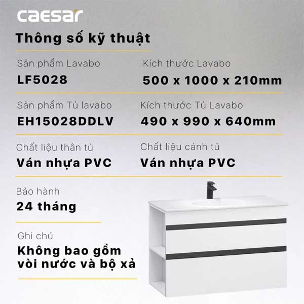 Bộ Tủ Chậu Lavabo LF5028 + EH15028DDLV