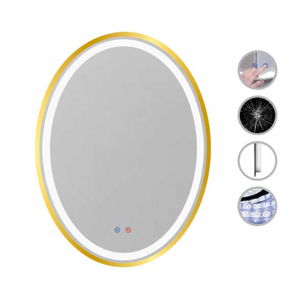 Gương LED khung Aluminum viền vàng cao cấp CLASSIC CLG 340