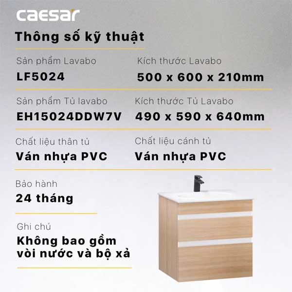 Bộ Tủ Chậu Lavabo LF5024 + EH15024DDW7V 