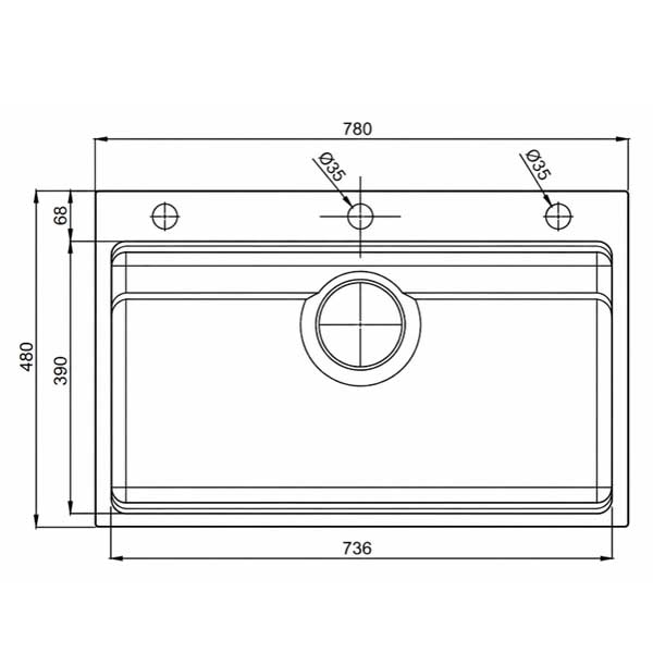 Chậu rửa một hố mặt Inox sần giật cấp CLASSIC DS7848