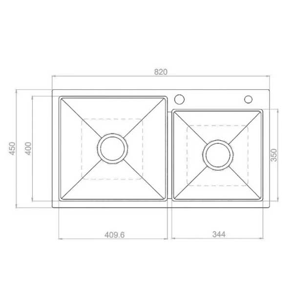 Chậu rửa bát thủ công CLASSIC DS8235