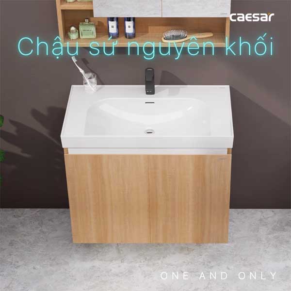 Bộ Tủ Chậu Lavabo Caesar LF5358 + EH15358CRW7V Chữ Nhật 